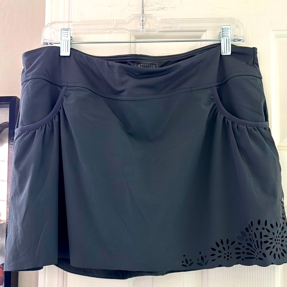Athleta Charcoal Skort with Laser Cut Design